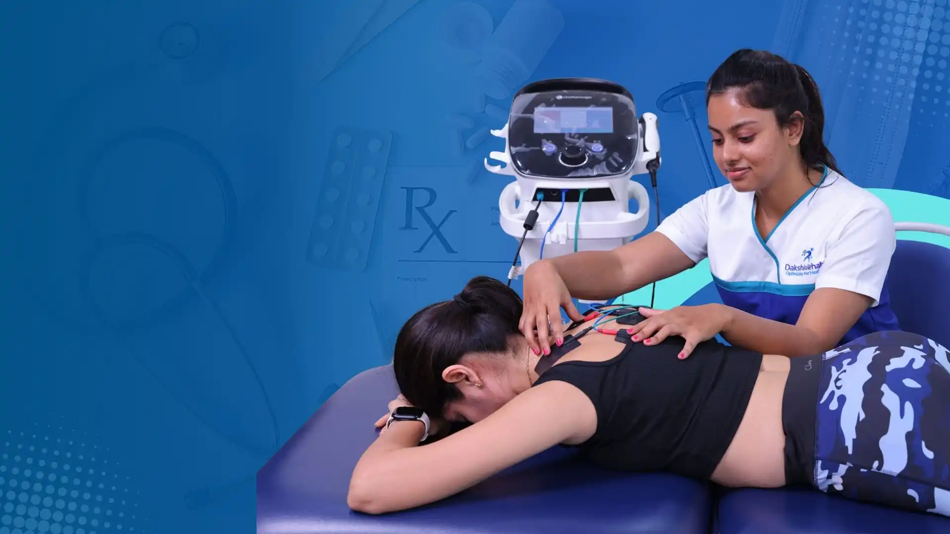 Acute pain relief physiotherapy at DakshinRehab Moosapet, Hyderabad — same-day assessment for knee, back, neck, heel and sciatica pain