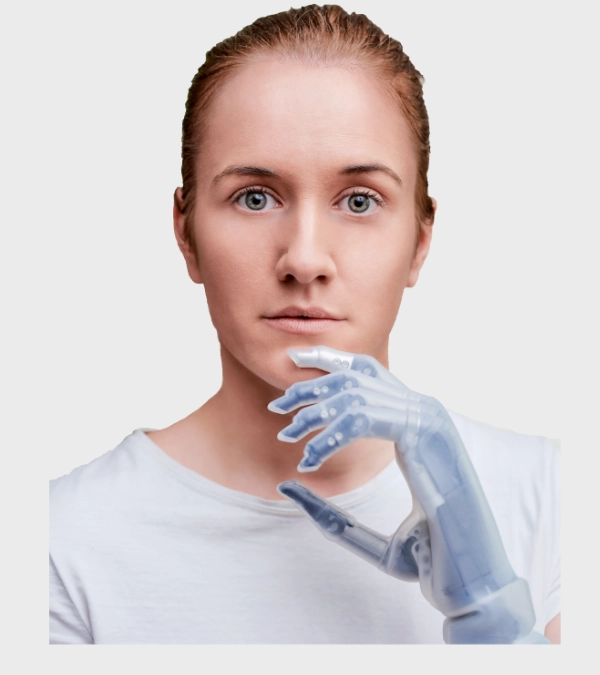 Advanced bionic hand prosthesis cost factors including electronics motors batteries and socket customization