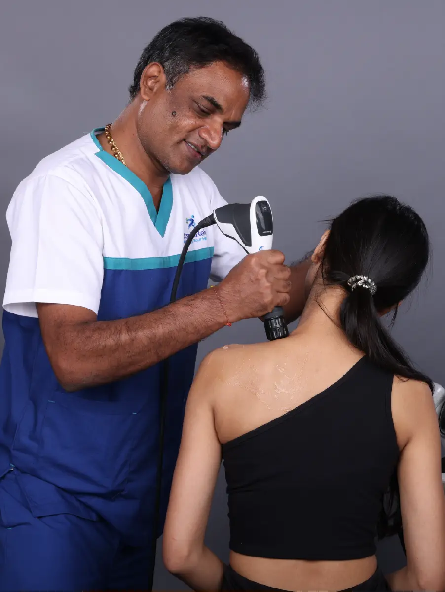 Chattanooga RPW2 radial shockwave therapy session at DakshinRehab Moosapet, Hyderabad