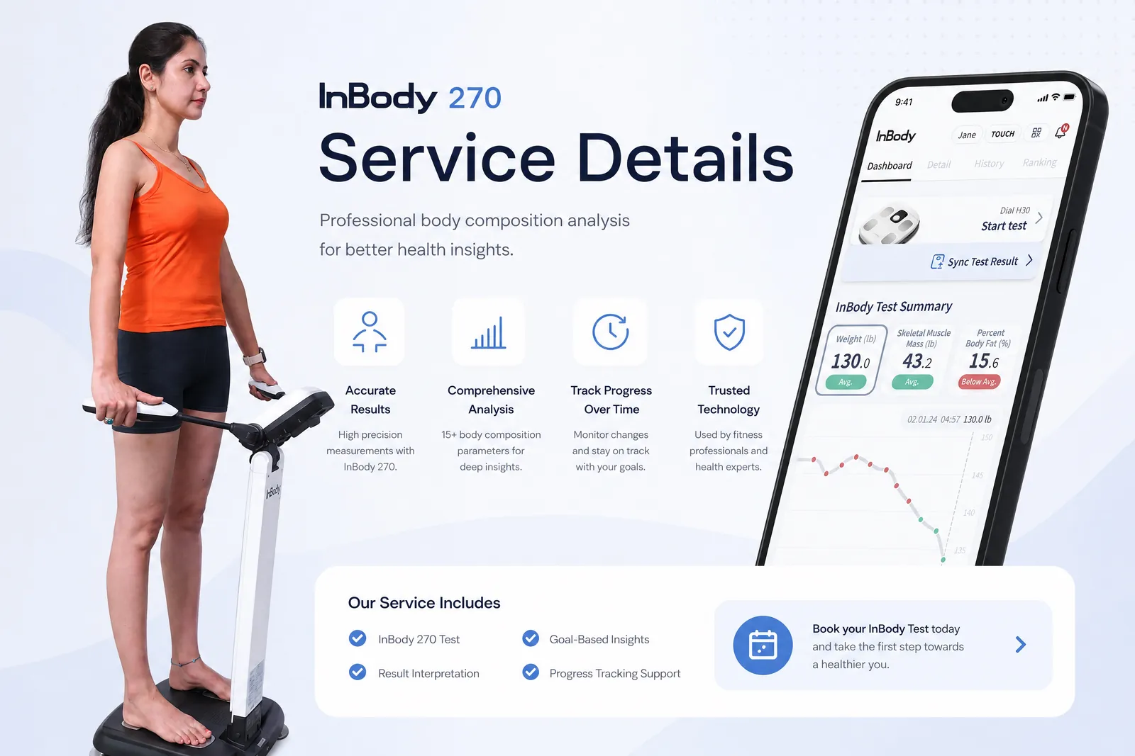 InBody 270 body composition analyser in clinical use at DakshinRehab Moosapet