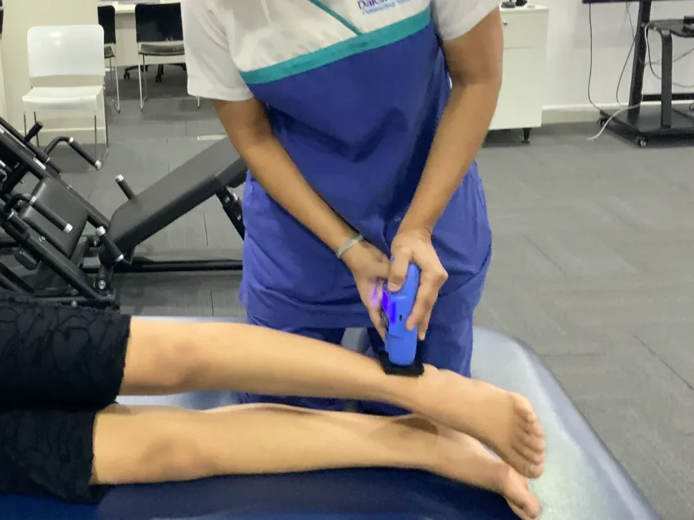 Advanced sports technology used for treating ankle sprains at DakshinRehab