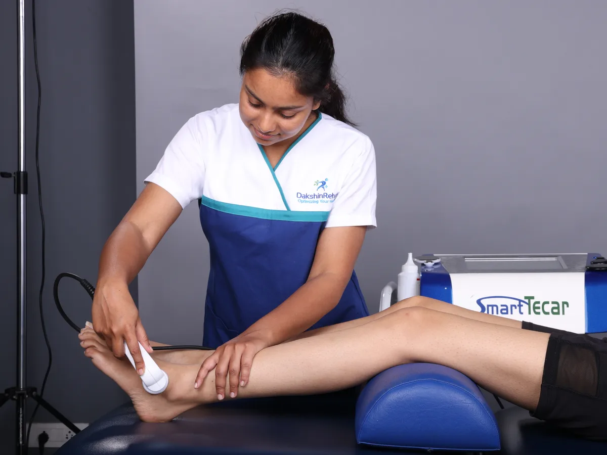 Deep tendon treatment for Achilles pain at DakshinRehab, Moosapet, Hyderabad