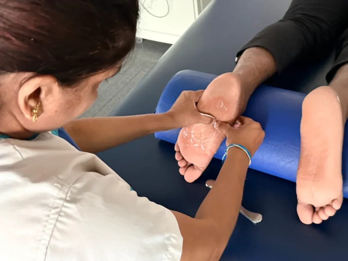 Cupping therapy and myofascial release for plantar fasciitis at DakshinRehab