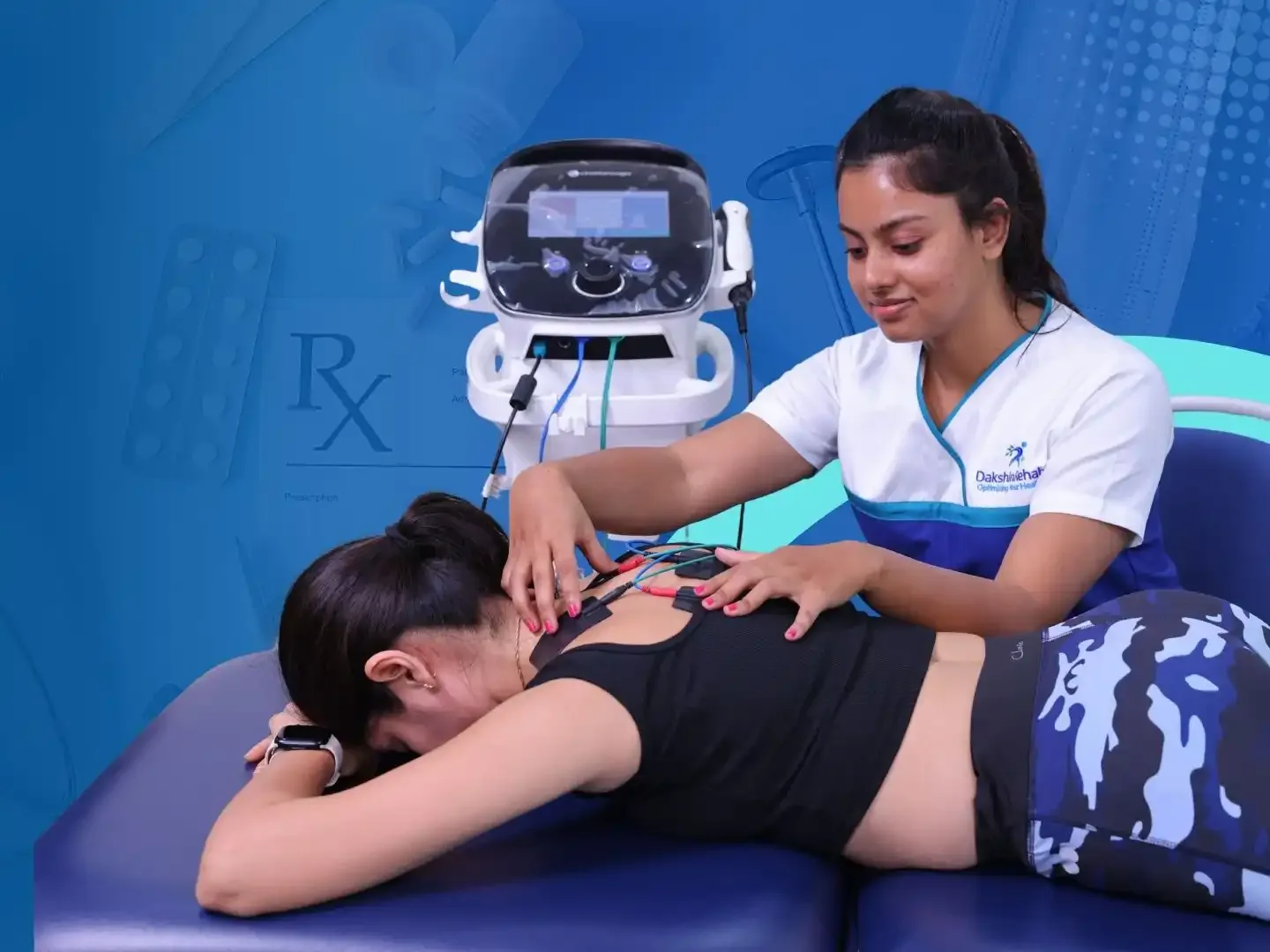 Acute pain relief physiotherapy at DakshinRehab Moosapet, Hyderabad — same-day assessment for knee, back, neck, heel and sciatica pain
