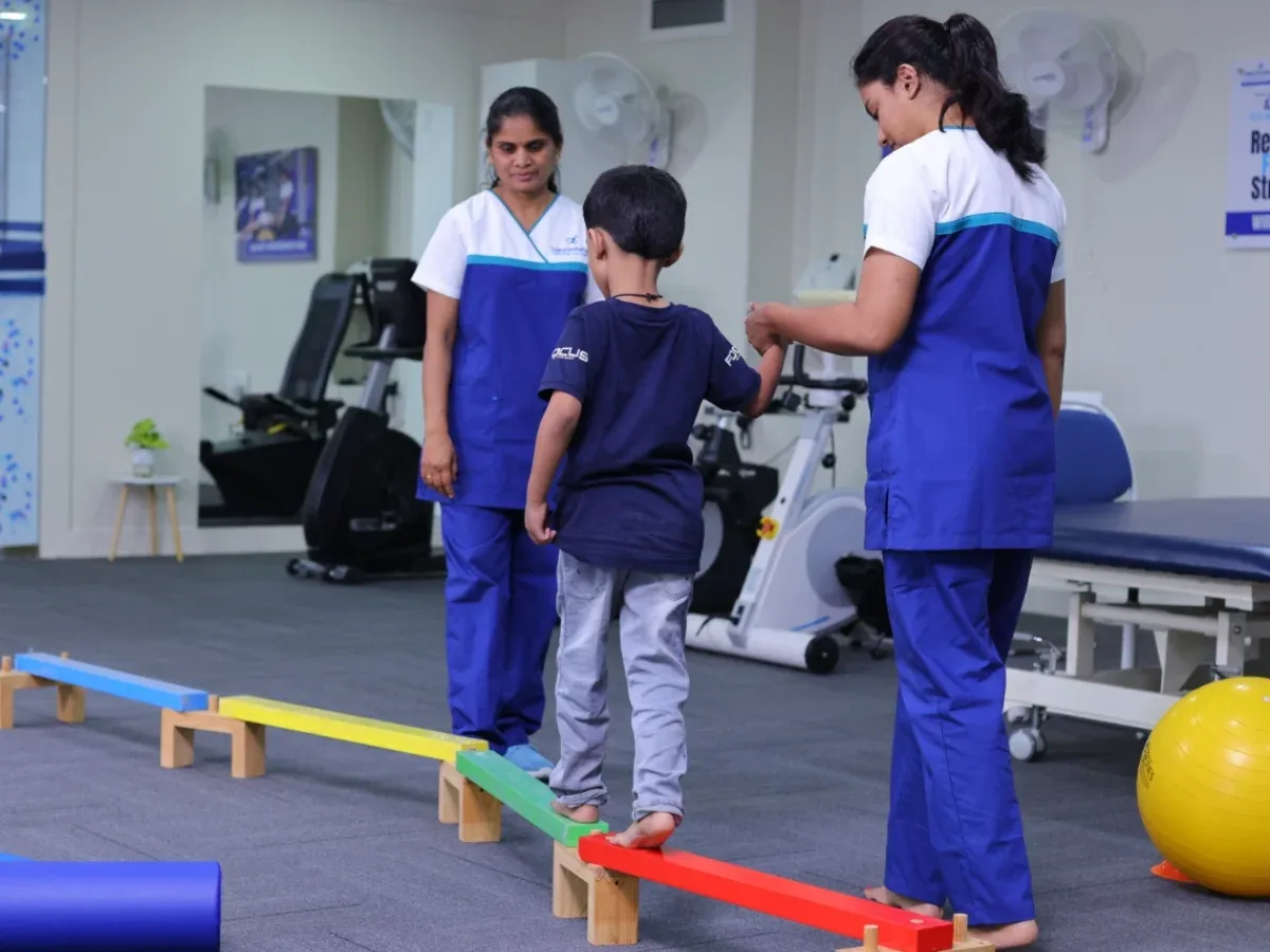 Redcord Neurac early intervention pediatric physiotherapy at DakshinRehab Moosapet