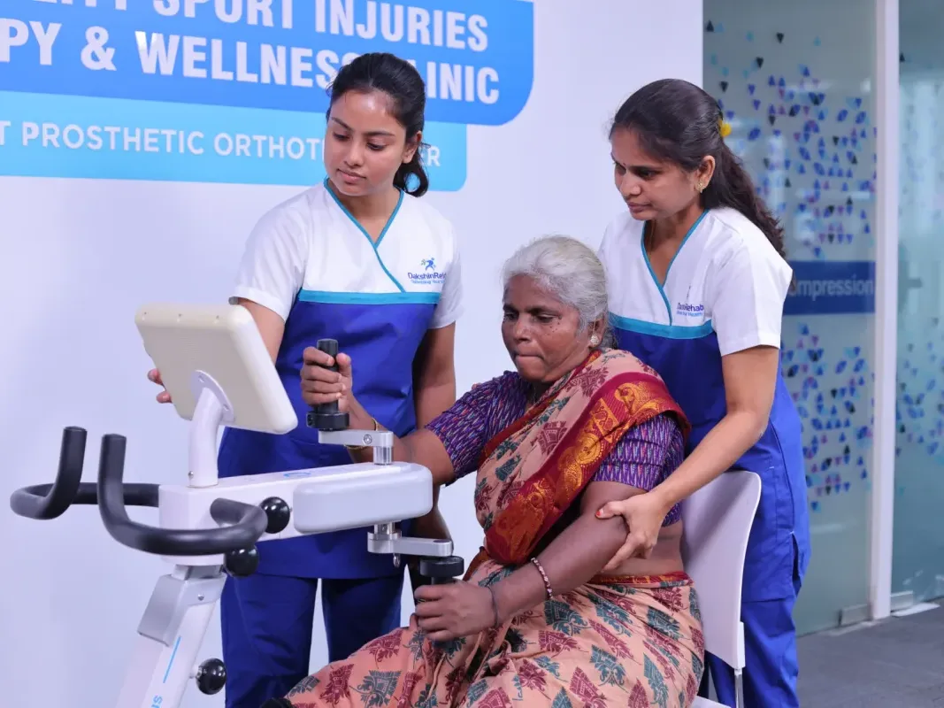 Cyclomotus robotic gait trainer for inpatient stroke rehabilitation at DakshinRehab Moosapet
