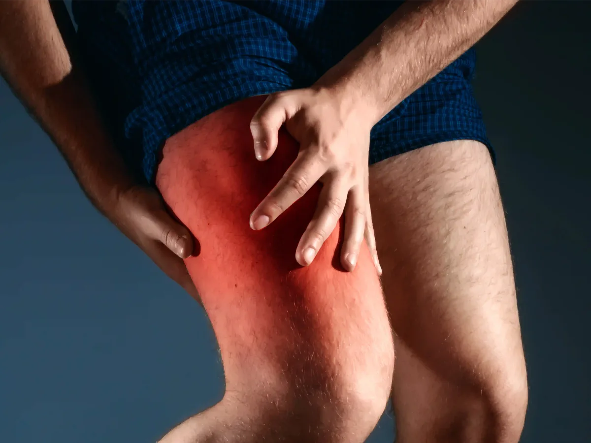 Anatomy showing a sudden tear in the posterior thigh muscles
