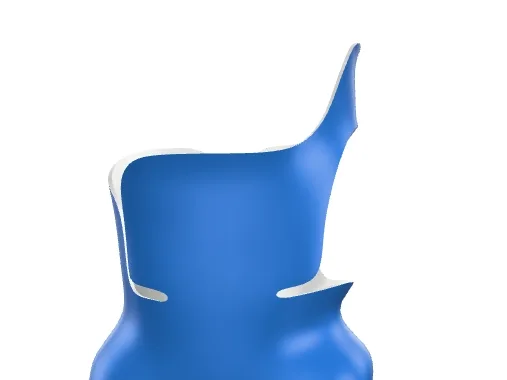 Front view of a symmetric Boston-type thoracolumbosacral scoliosis brace