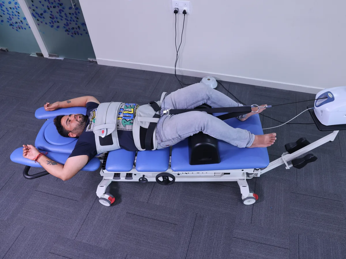 Degenerative disc disease MRI showing disc height loss and dehydration at DakshinRehab Moosapet