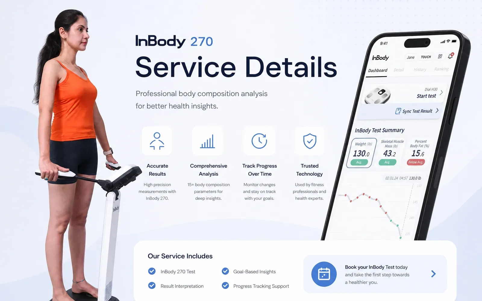 InBody 270 body composition assessment used for rehabilitation tracking